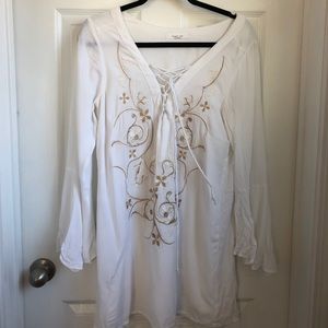White summer shift dress